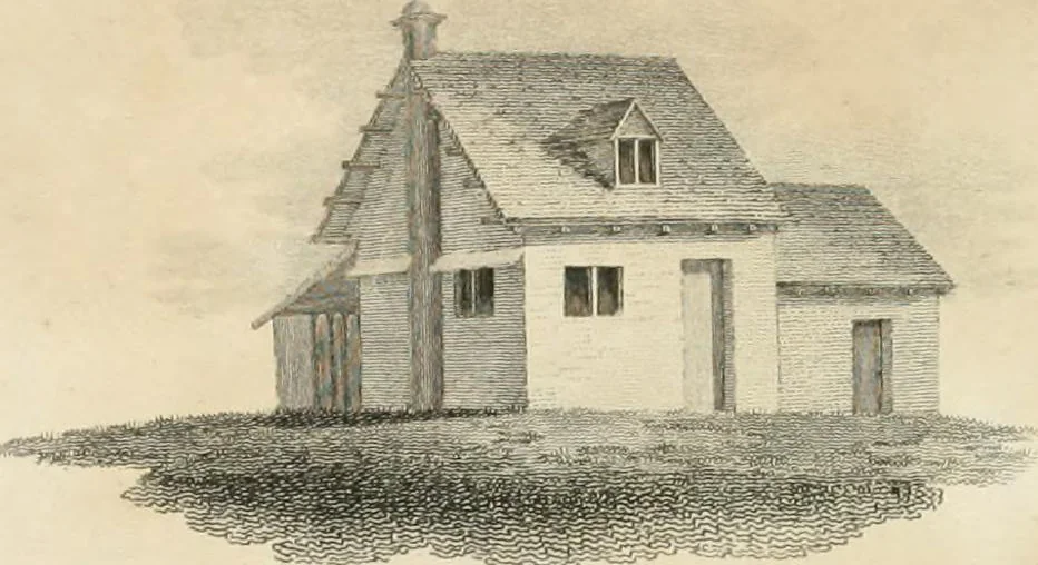 An illustration from A treatise on forming, improving, and managing country residences : and on the choice of situations appropriate to every class of purchasers, in all which the object in view is to unite in a better manner than has hitherto been done, a taste founded in nature with economy and utility, in constructing or improving mansions, and other rural buildings, so as to combine architectural fitness with picturesque effect ... : with an appendix, containing an enquiry into the utility and merits of Mr. Repton's mode of shewing effects by slides and sketches, and strictures on his opinions and practice in landscape gardening : illustrated by descriptions of scenery and buildings, by references to country seats, and passages of country in most parts of Great Britain, and by thirty-two engravings, 1806, leaf 204