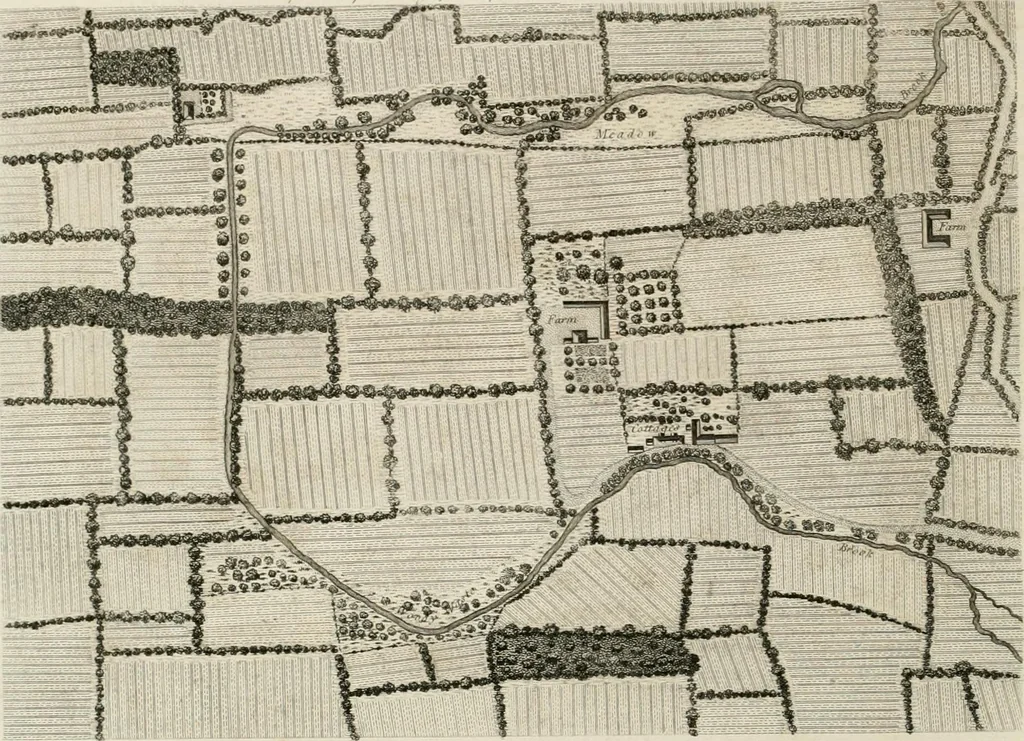 An illustration from A treatise on forming, improving, and managing country residences : and on the choice of situations appropriate to every class of purchasers, in all which the object in view is to unite in a better manner than has hitherto been done, a taste founded in nature with economy and utility, in constructing or improving mansions, and other rural buildings, so as to combine architectural fitness with picturesque effect ... : with an appendix, containing an enquiry into the utility and merits of Mr. Repton's mode of shewing effects by slides and sketches, and strictures on his opinions and practice in landscape gardening : illustrated by descriptions of scenery and buildings, by references to country seats, and passages of country in most parts of Great Britain, and by thirty-two engravings, 1806, leaf 315