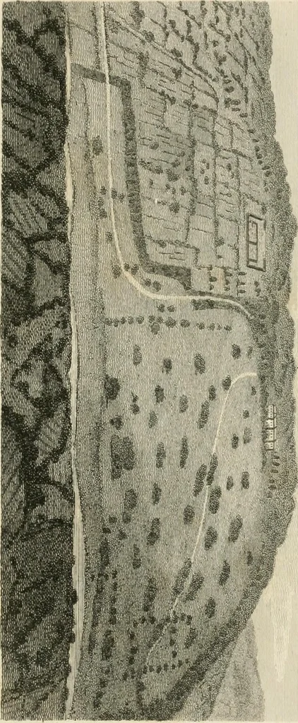 An illustration from A treatise on forming, improving, and managing country residences : and on the choice of situations appropriate to every class of purchasers, in all which the object in view is to unite in a better manner than has hitherto been done, a taste founded in nature with economy and utility, in constructing or improving mansions, and other rural buildings, so as to combine architectural fitness with picturesque effect ... : with an appendix, containing an enquiry into the utility and merits of Mr. Repton's mode of shewing effects by slides and sketches, and strictures on his opinions and practice in landscape gardening : illustrated by descriptions of scenery and buildings, by references to country seats, and passages of country in most parts of Great Britain, and by thirty-two engravings, 1806, leaf 324