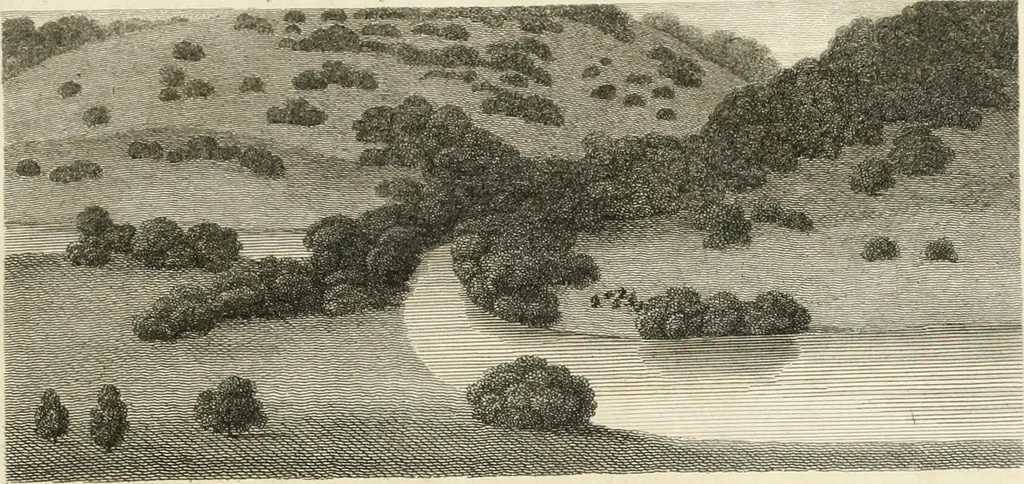 An illustration from A treatise on forming, improving, and managing country residences : and on the choice of situations appropriate to every class of purchasers, in all which the object in view is to unite in a better manner than has hitherto been done, a taste founded in nature with economy and utility, in constructing or improving mansions, and other rural buildings, so as to combine architectural fitness with picturesque effect ... : with an appendix, containing an enquiry into the utility and merits of Mr. Repton's mode of shewing effects by slides and sketches, and strictures on his opinions and practice in landscape gardening : illustrated by descriptions of scenery and buildings, by references to country seats, and passages of country in most parts of Great Britain, and by thirty-two engravings, 1806, leaf 48