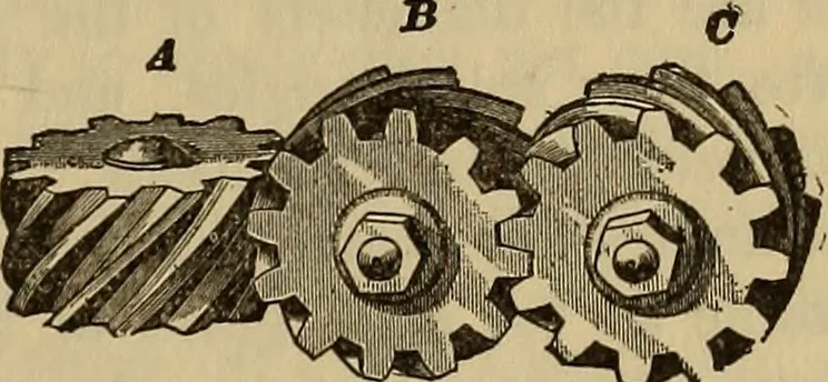 An illustration from A treatise on gear wheels, 1904, leaf 58