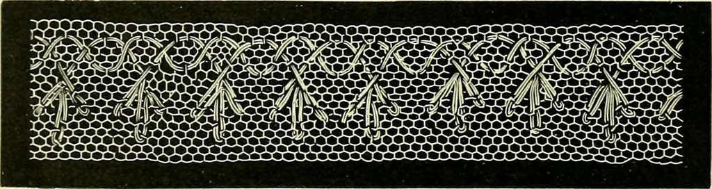 An illustration from A treatise on lace-making, embroidery, and needle-work with Irish flax threads, 1892, leaf 101