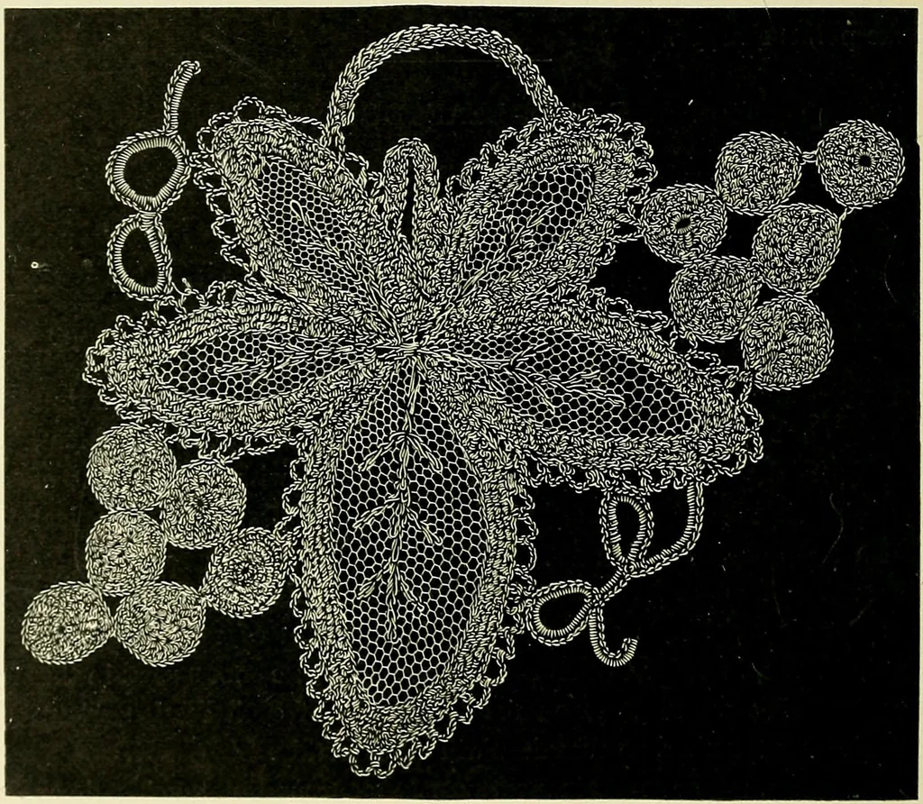 An illustration from A treatise on lace-making, embroidery, and needle-work with Irish flax threads, 1892, leaf 103