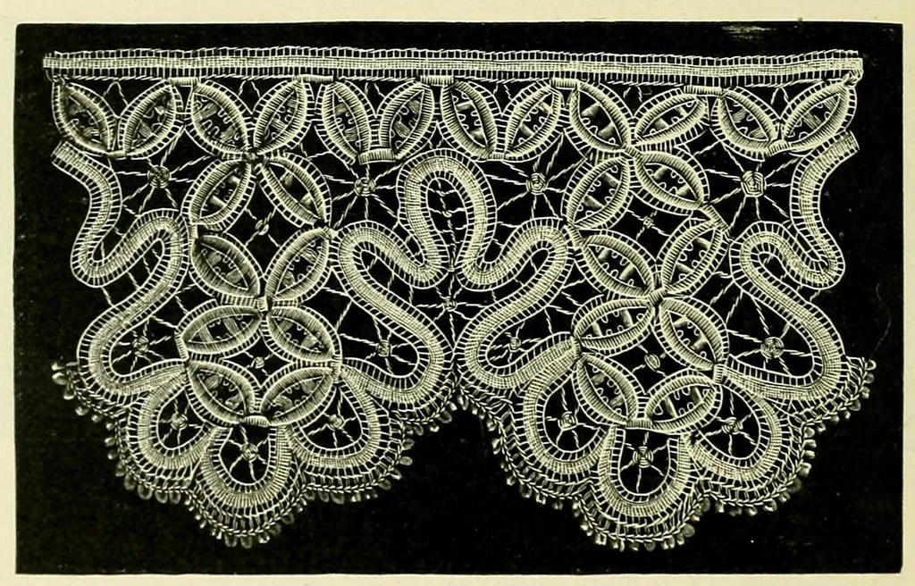An illustration from A treatise on lace-making, embroidery, and needle-work with Irish flax threads, 1892, leaf 115