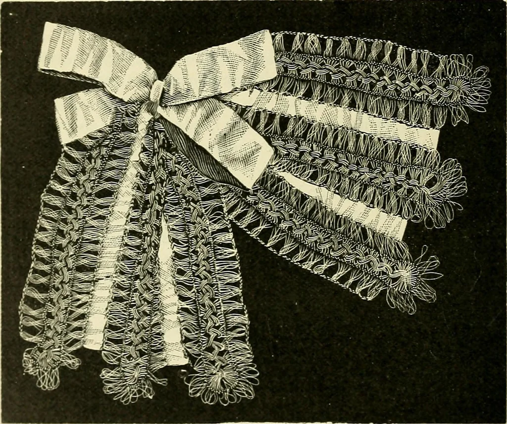 An illustration from A treatise on lace-making, embroidery, and needle-work with Irish flax threads, 1892, leaf 65