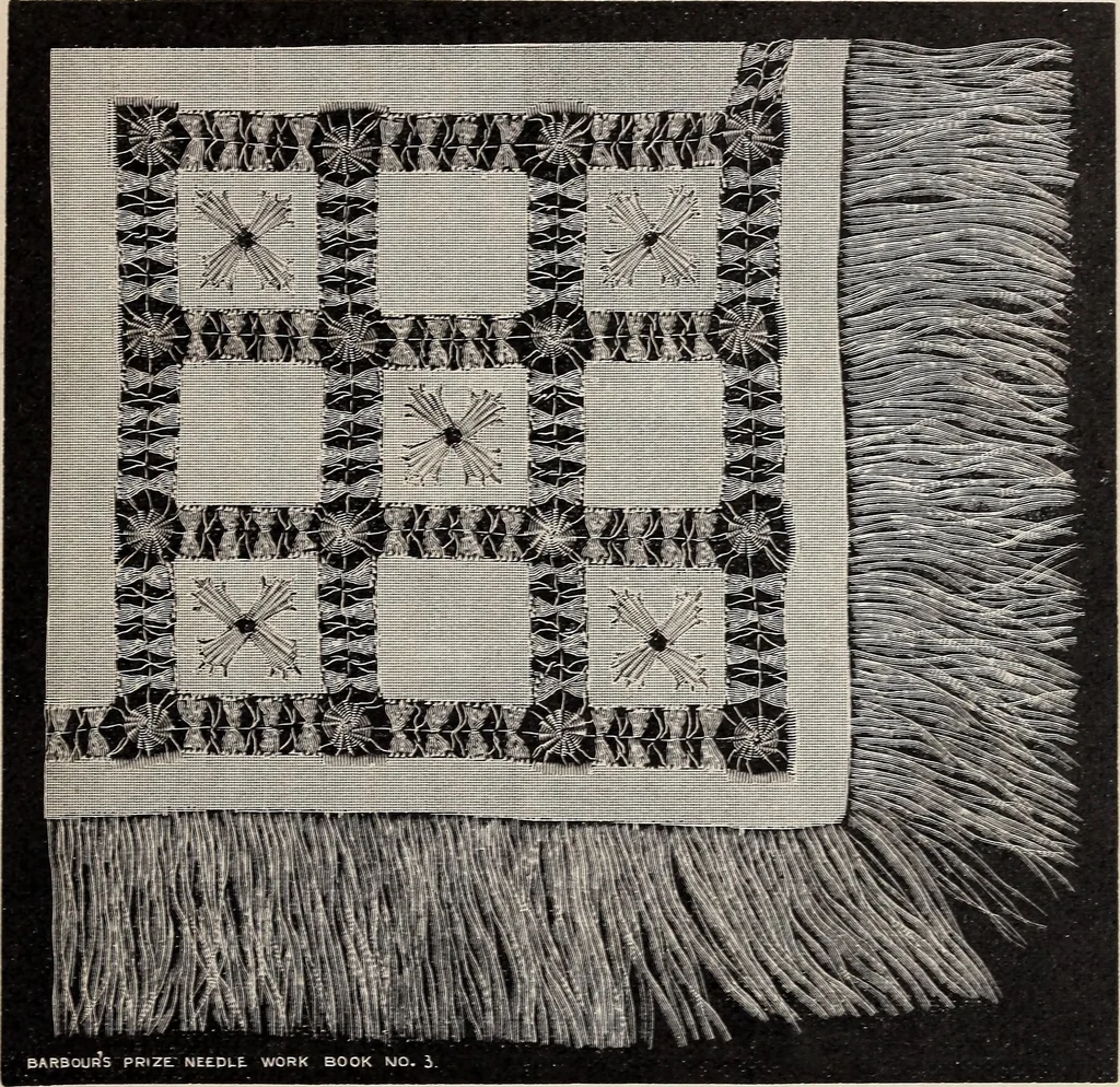 An illustration from A treatise on lace-making, embroidery, and needle-work with Irish flax threads, 1892, leaf 108