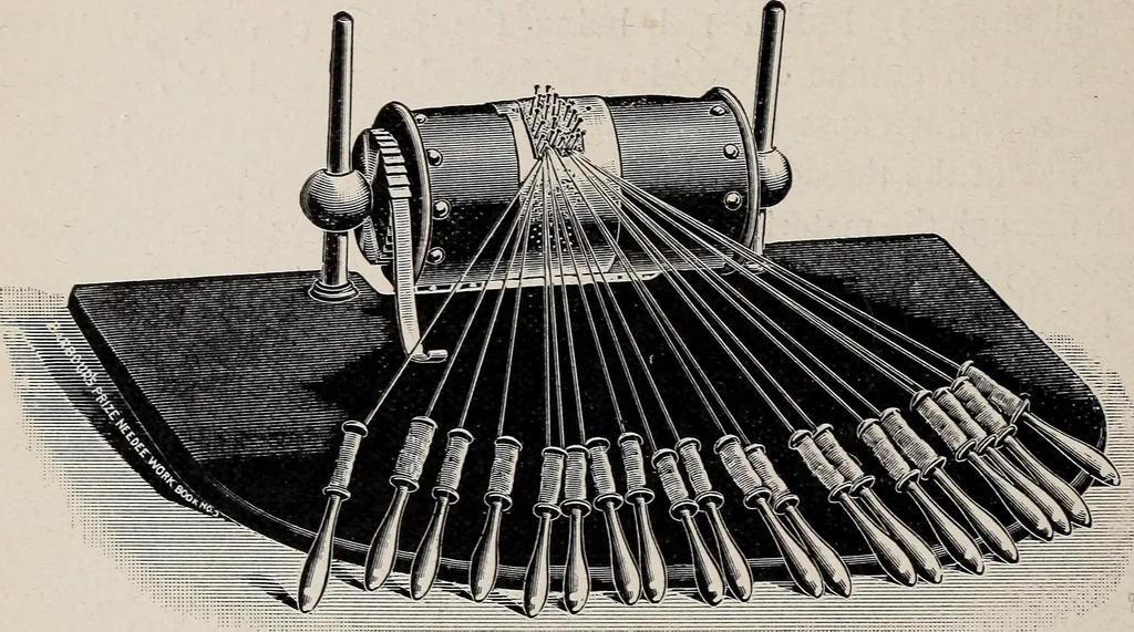 An illustration from A treatise on lace-making, embroidery, and needle-work with Irish flax threads, 1892, leaf 75