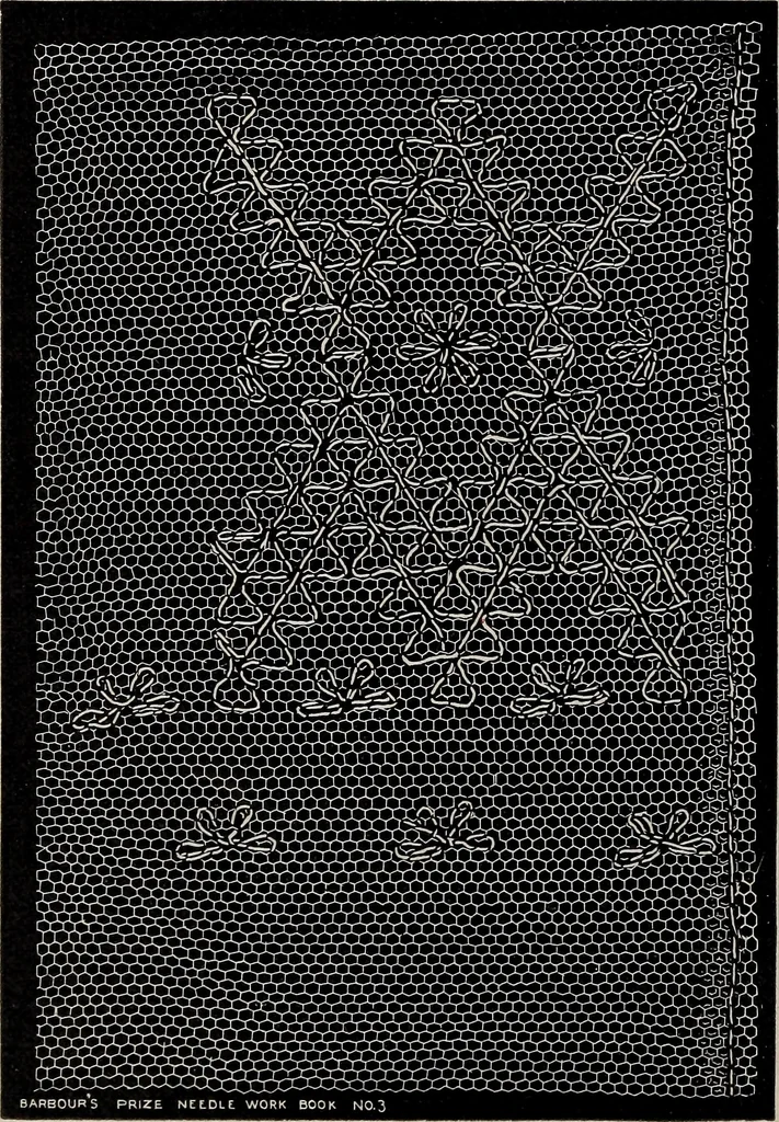 An illustration from A treatise on lace-making, embroidery, and needle-work with Irish flax threads, 1892, leaf 89