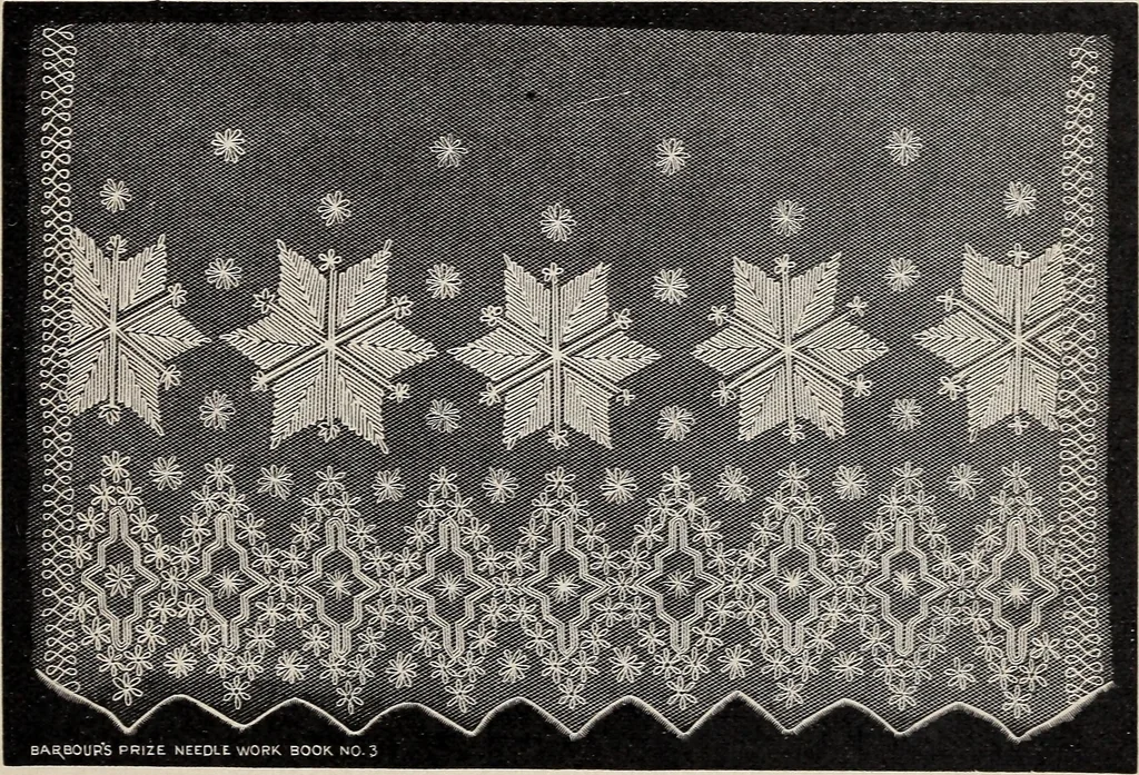 An illustration from A treatise on lace-making, embroidery, and needle-work with Irish flax threads, 1892, leaf 92