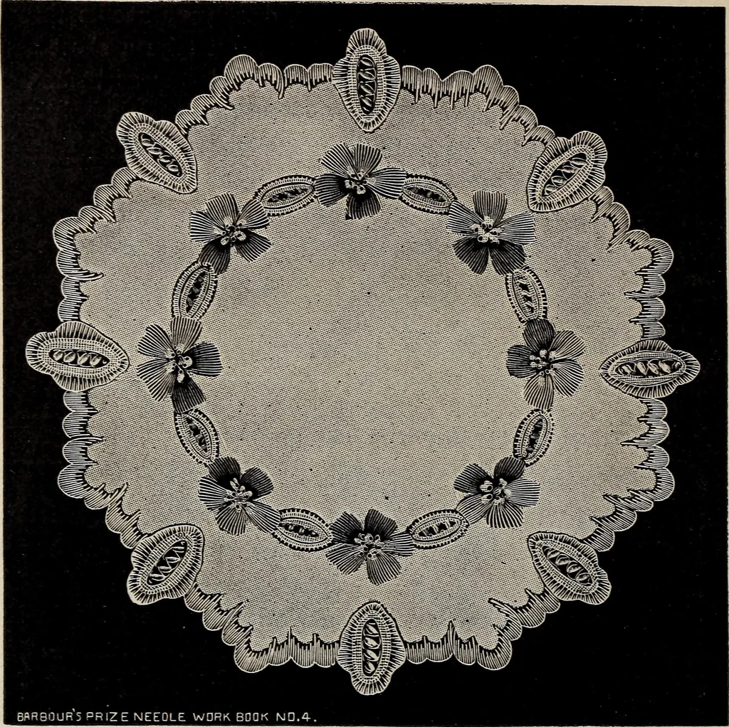 An illustration from A treatise on lace-making, embroidery, and needle-work with Irish flax threads, 1892, leaf 117