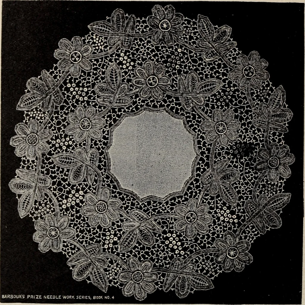 An illustration from A treatise on lace-making, embroidery, and needle-work with Irish flax threads, 1892, leaf 123