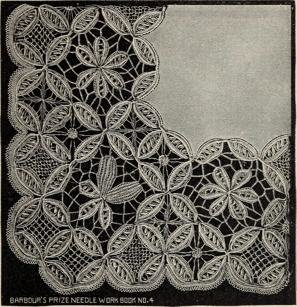 An illustration from A treatise on lace-making, embroidery, and needle-work with Irish flax threads, 1892, leaf 126