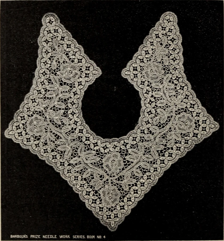 An illustration from A treatise on lace-making, embroidery, and needle-work with Irish flax threads, 1892, leaf 129