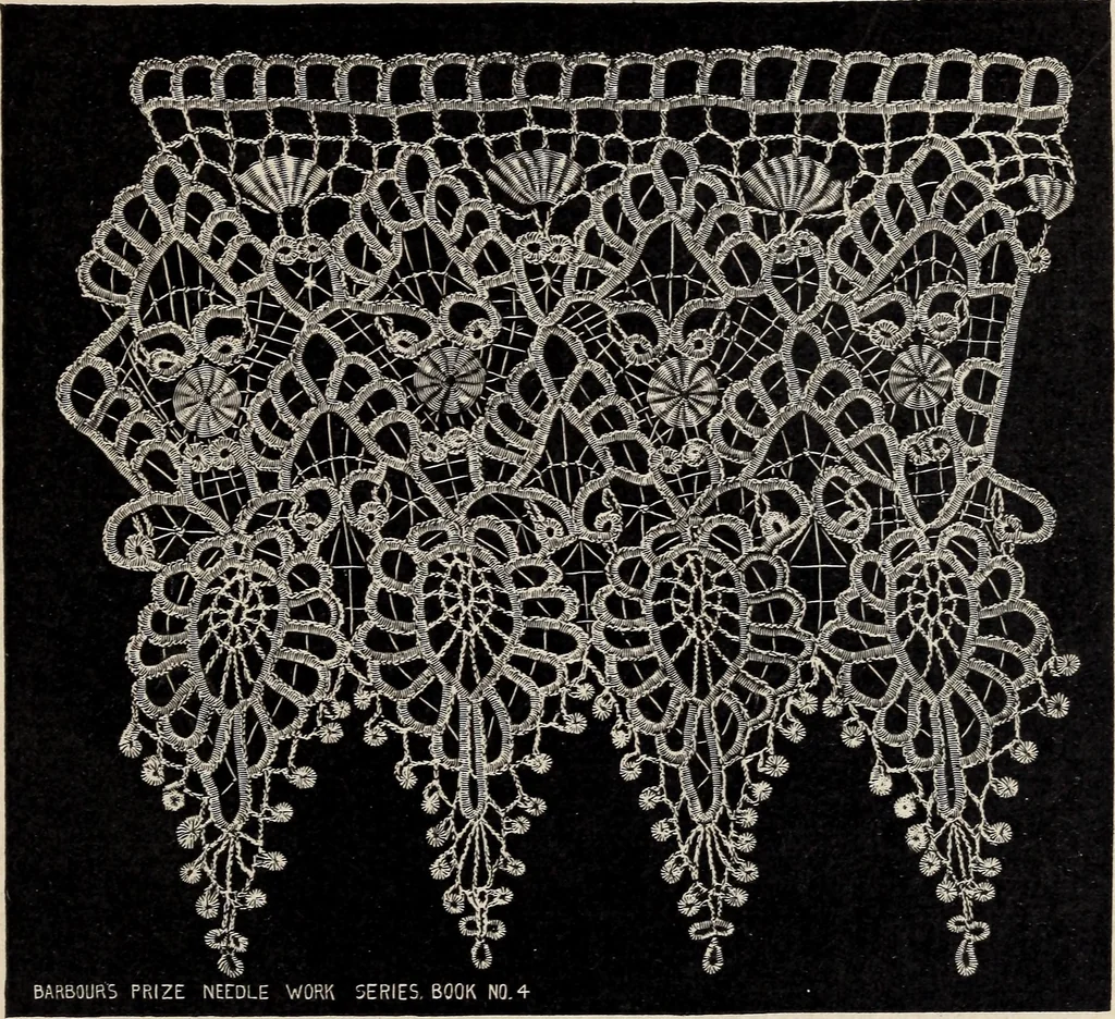 An illustration from A treatise on lace-making, embroidery, and needle-work with Irish flax threads, 1892, leaf 18