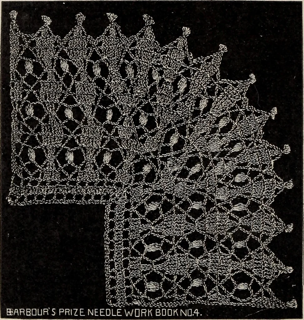 An illustration from A treatise on lace-making, embroidery, and needle-work with Irish flax threads, 1892, leaf 27
