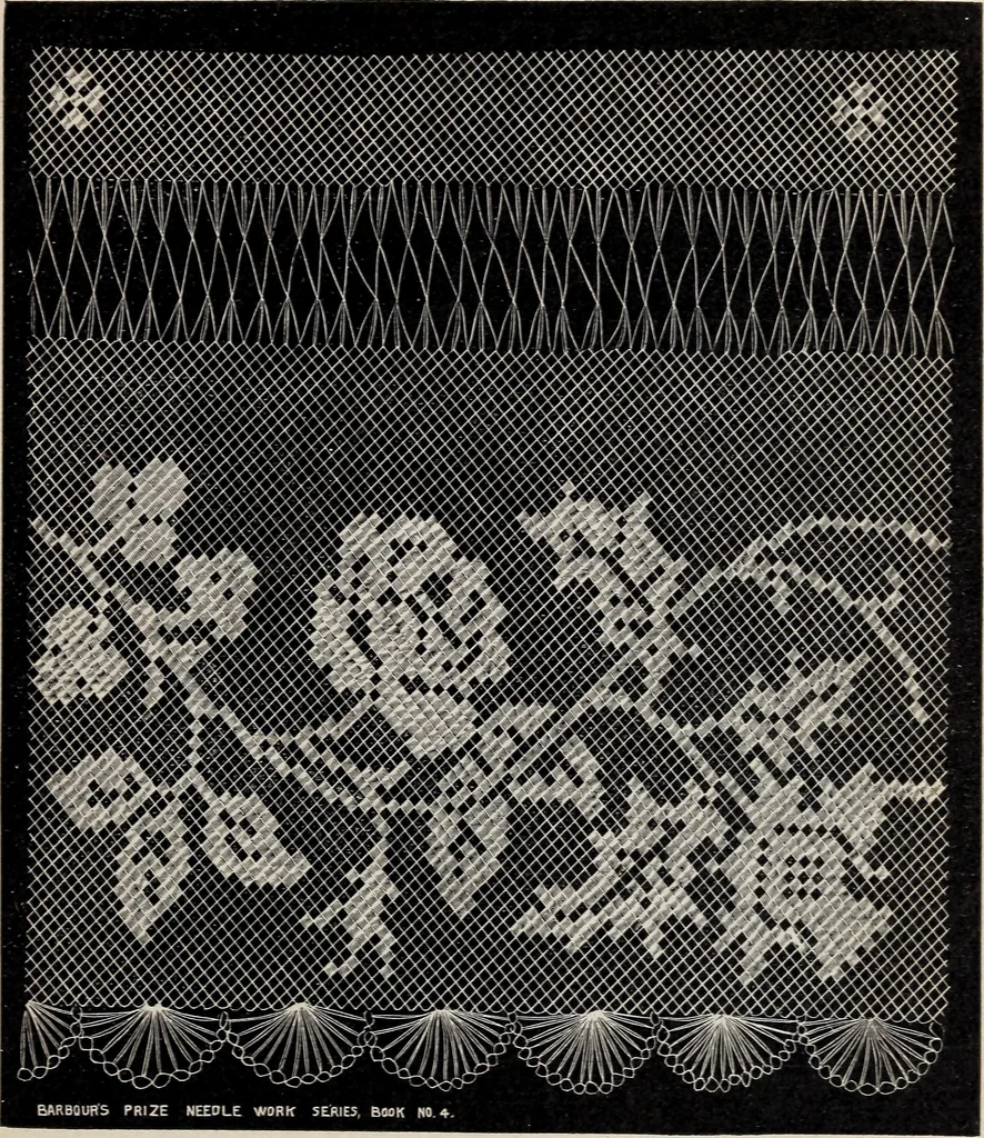 An illustration from A treatise on lace-making, embroidery, and needle-work with Irish flax threads, 1892, leaf 72
