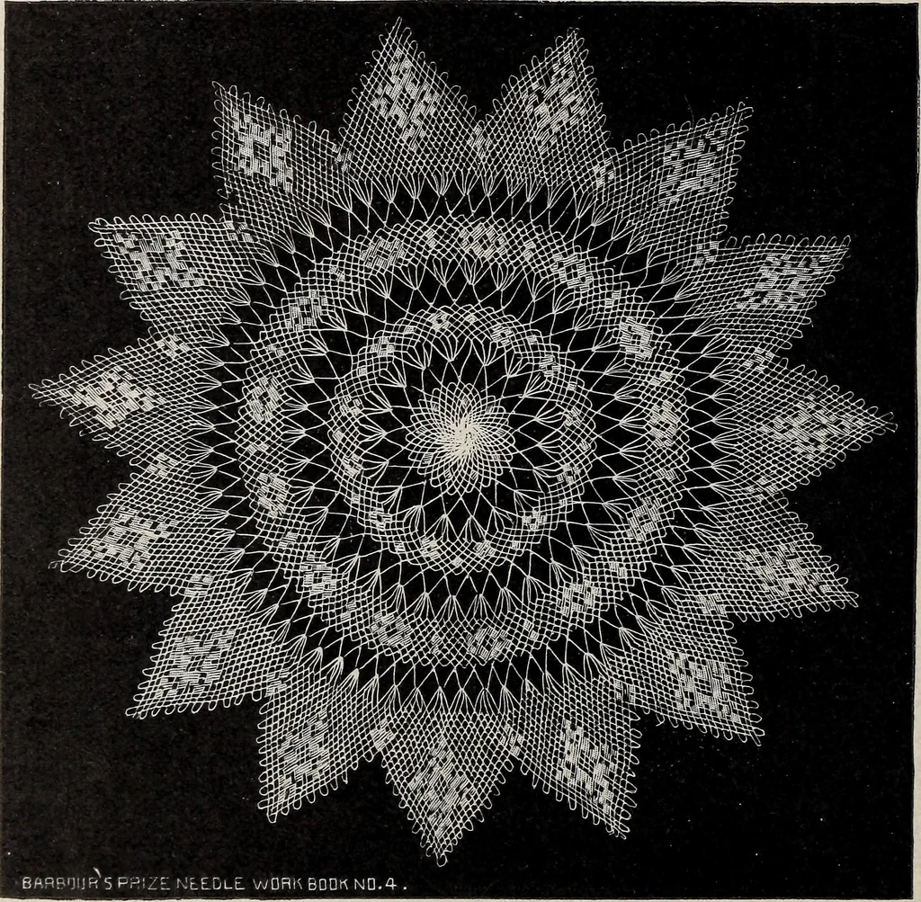 An illustration from A treatise on lace-making, embroidery, and needle-work with Irish flax threads, 1892, leaf 73