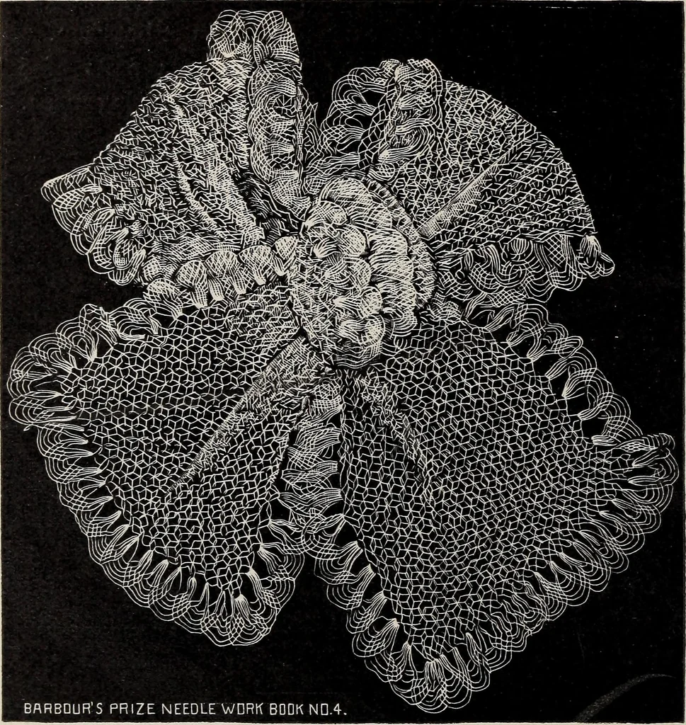 An illustration from A treatise on lace-making, embroidery, and needle-work with Irish flax threads, 1892, leaf 77
