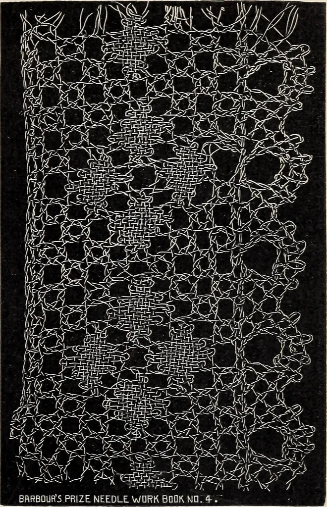 An illustration from A treatise on lace-making, embroidery, and needle-work with Irish flax threads, 1892, leaf 84