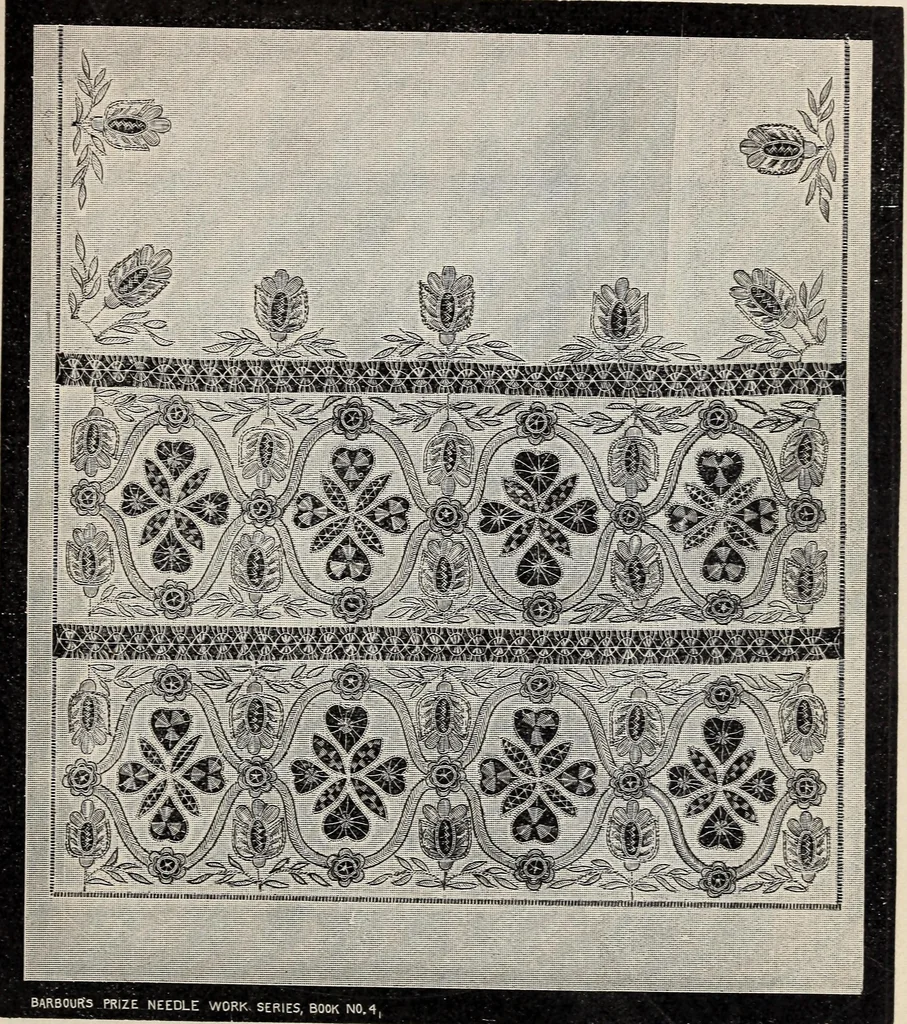 An illustration from A treatise on lace-making, embroidery, and needle-work with Irish flax threads, 1892, leaf 98