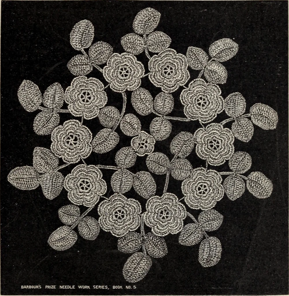 An illustration from A treatise on lace-making, embroidery, and needle-work with Irish flax threads, 1892, leaf 32
