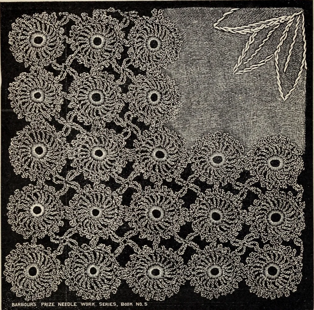 An illustration from A treatise on lace-making, embroidery, and needle-work with Irish flax threads, 1892, leaf 34