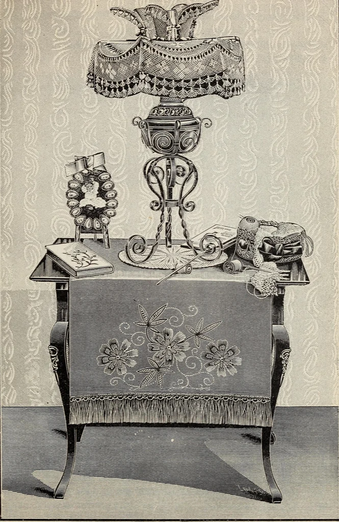 An illustration from A treatise on lace-making, embroidery, and needle-work with Irish flax threads, 1892, leaf 48