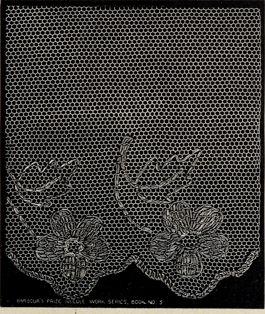 An illustration from A treatise on lace-making, embroidery, and needle-work with Irish flax threads, 1892, leaf 64