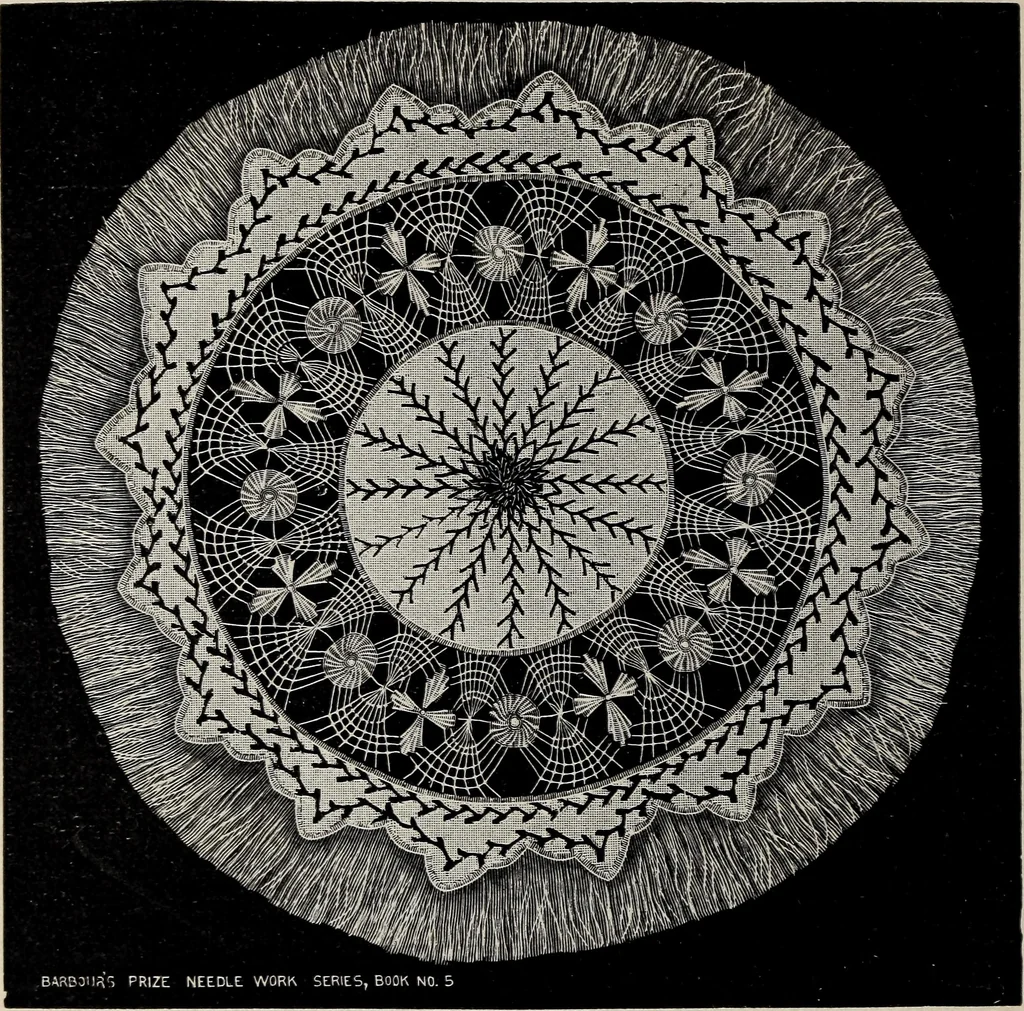 An illustration from A treatise on lace-making, embroidery, and needle-work with Irish flax threads, 1892, leaf 71