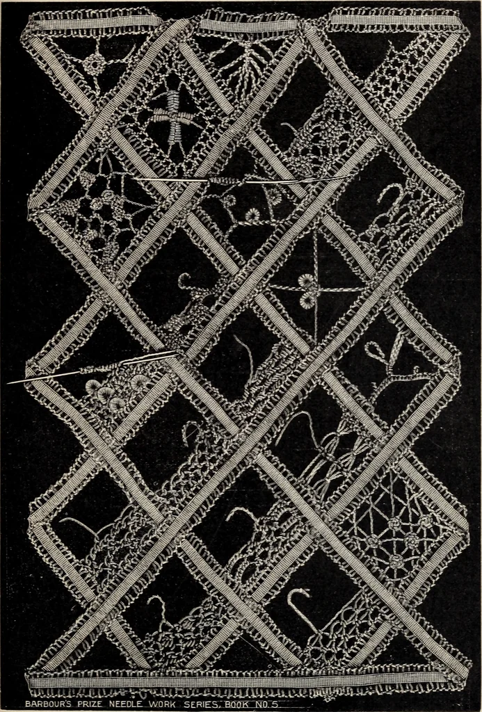 An illustration from A treatise on lace-making, embroidery, and needle-work with Irish flax threads, 1892, leaf 80