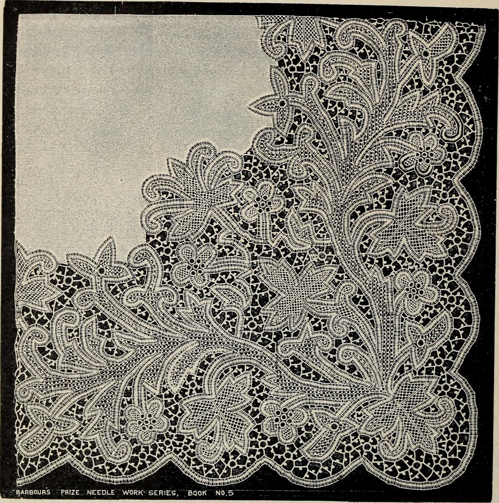 An illustration from A treatise on lace-making, embroidery, and needle-work with Irish flax threads, 1892, leaf 87