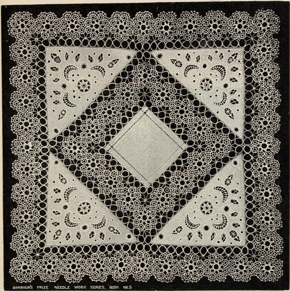 An illustration from A treatise on lace-making, embroidery, and needle-work with Irish flax threads, 1892, leaf 94