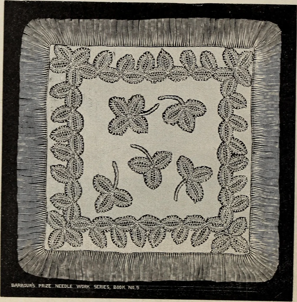 An illustration from A treatise on lace-making, embroidery, and needle-work with Irish flax threads, 1892, leaf 95
