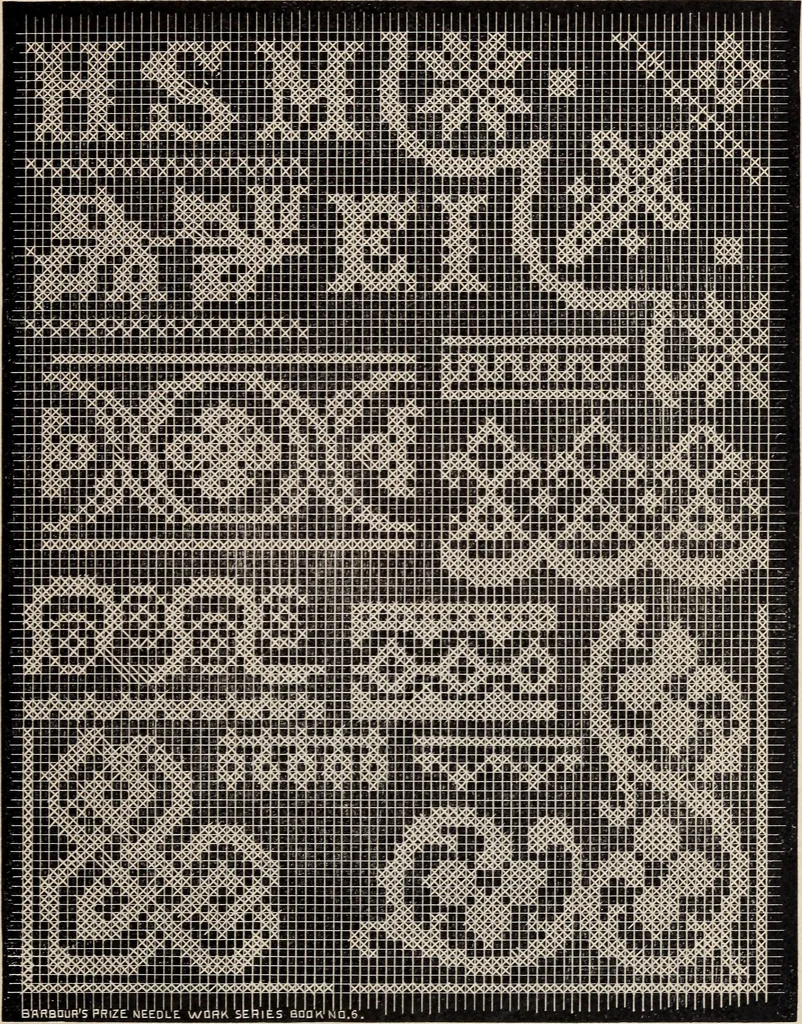 An illustration from A treatise on lace-making, embroidery, and needle-work with Irish flax threads, 1892, leaf 100