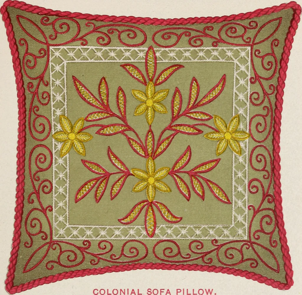 An illustration from A treatise on lace-making, embroidery, and needle-work with Irish flax threads, 1892, leaf 46