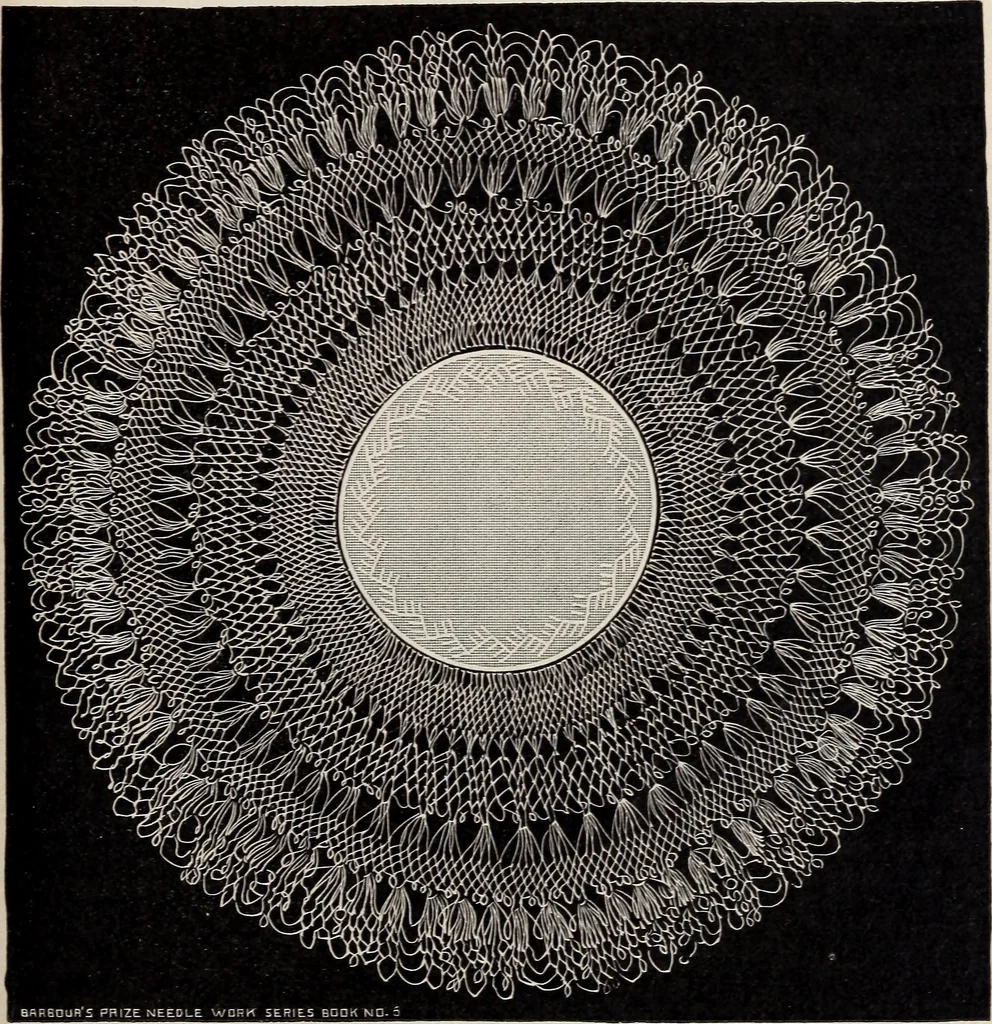 An illustration from A treatise on lace-making, embroidery, and needle-work with Irish flax threads, 1892, leaf 52
