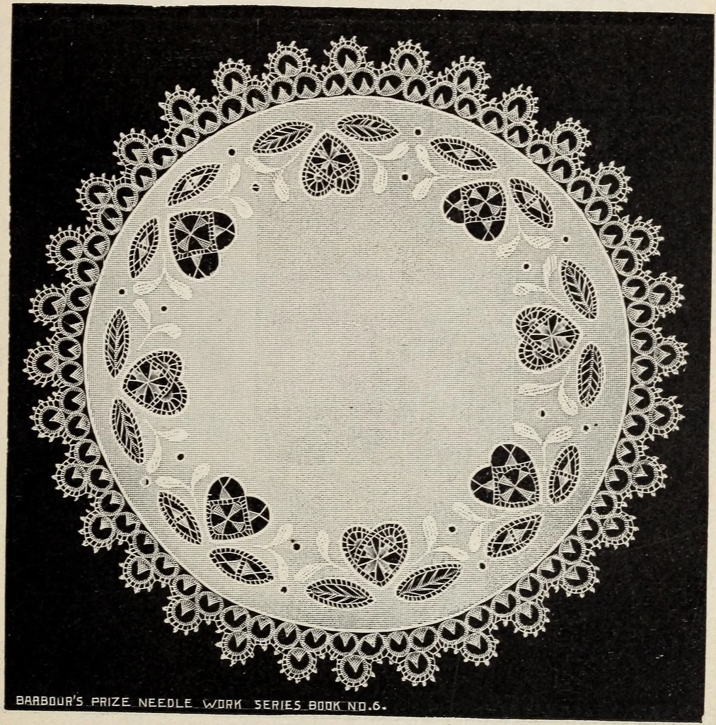 An illustration from A treatise on lace-making, embroidery, and needle-work with Irish flax threads, 1892, leaf 64