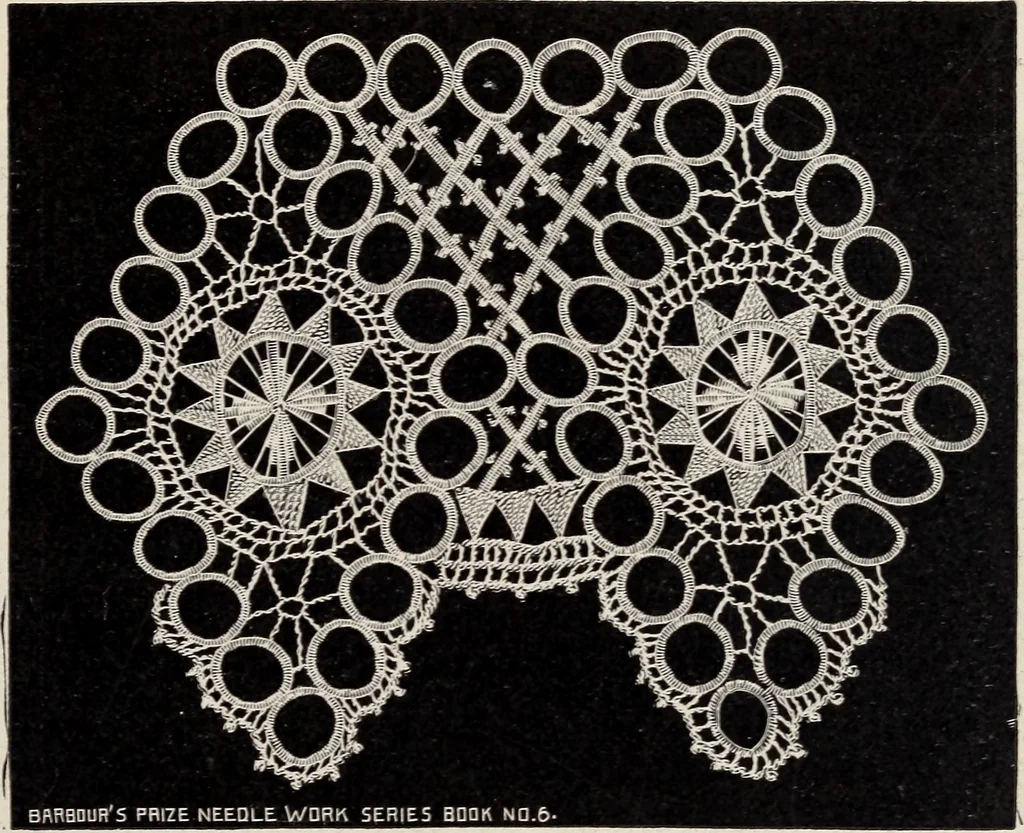 An illustration from A treatise on lace-making, embroidery, and needle-work with Irish flax threads, 1892, leaf 66