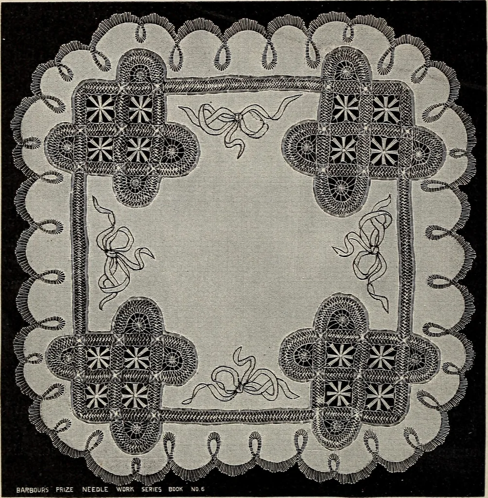 An illustration from A treatise on lace-making, embroidery, and needle-work with Irish flax threads, 1892, leaf 69