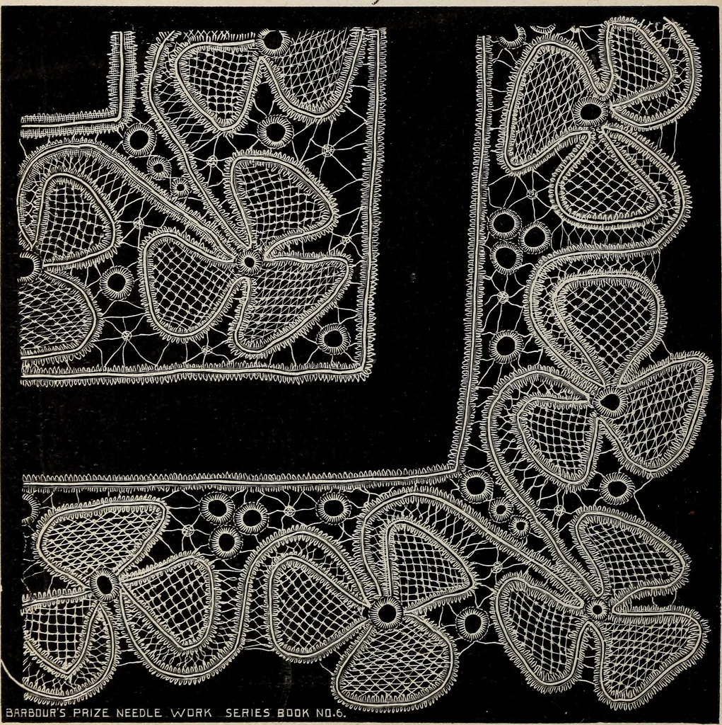 An illustration from A treatise on lace-making, embroidery, and needle-work with Irish flax threads, 1892, leaf 75