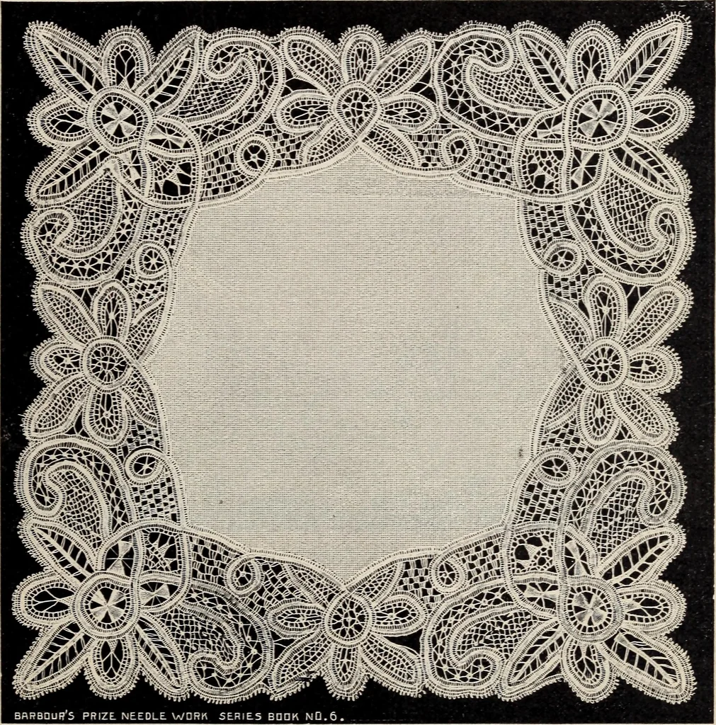 An illustration from A treatise on lace-making, embroidery, and needle-work with Irish flax threads, 1892, leaf 82