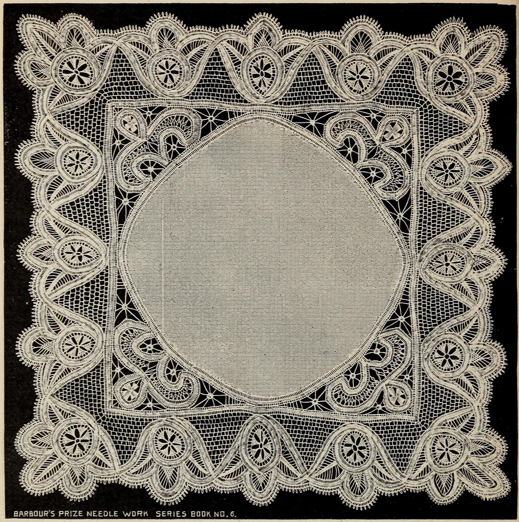 An illustration from A treatise on lace-making, embroidery, and needle-work with Irish flax threads, 1892, leaf 83