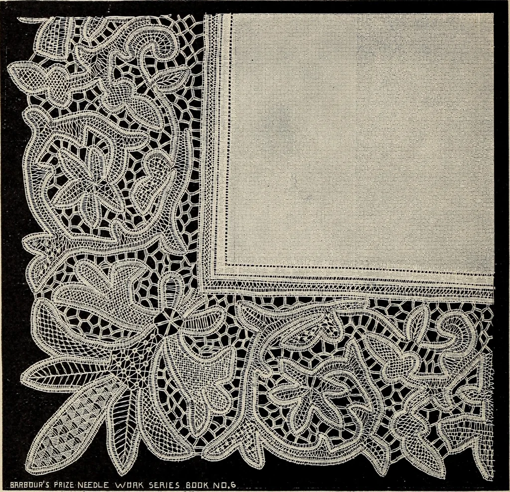 An illustration from A treatise on lace-making, embroidery, and needle-work with Irish flax threads, 1892, leaf 93