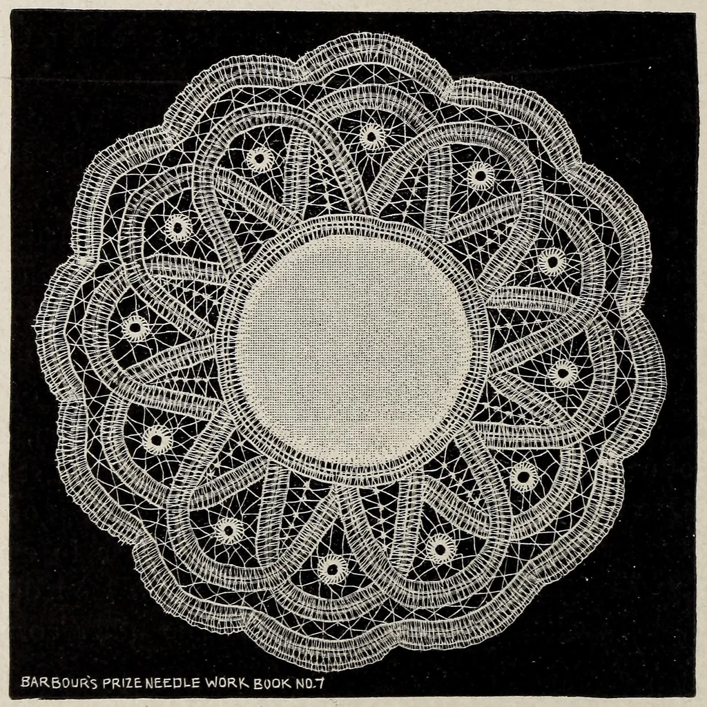 An illustration from A treatise on lace-making, embroidery, and needle-work with Irish flax threads, 1892, leaf 43