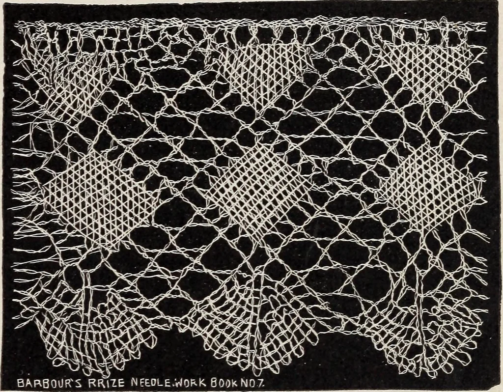 An illustration from A treatise on lace-making, embroidery, and needle-work with Irish flax threads, 1892, leaf 58