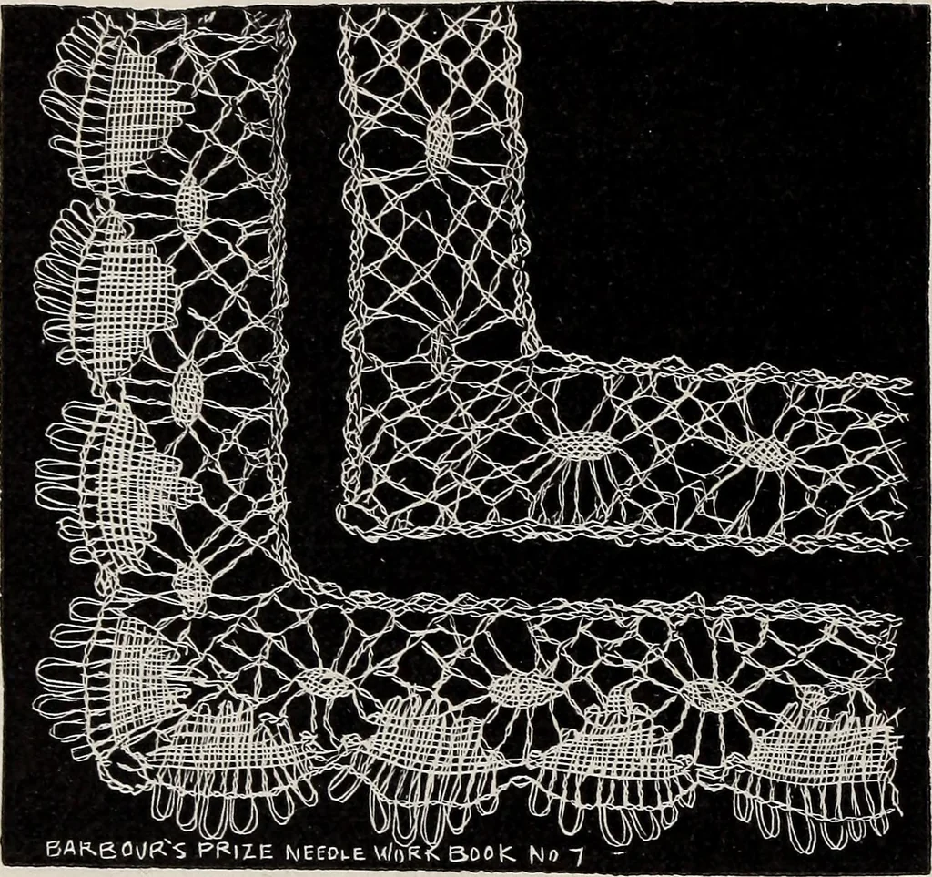 An illustration from A treatise on lace-making, embroidery, and needle-work with Irish flax threads, 1892, leaf 61