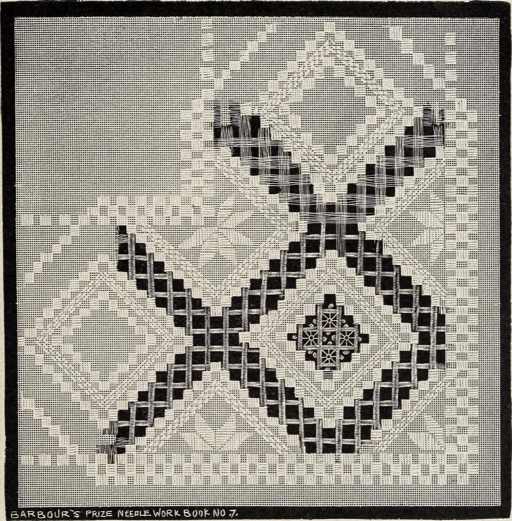 An illustration from A treatise on lace-making, embroidery, and needle-work with Irish flax threads, 1892, leaf 66