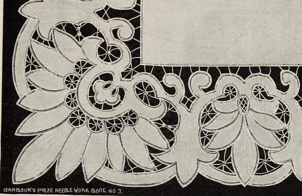 An illustration from A treatise on lace-making, embroidery, and needle-work with Irish flax threads, 1892, leaf 68