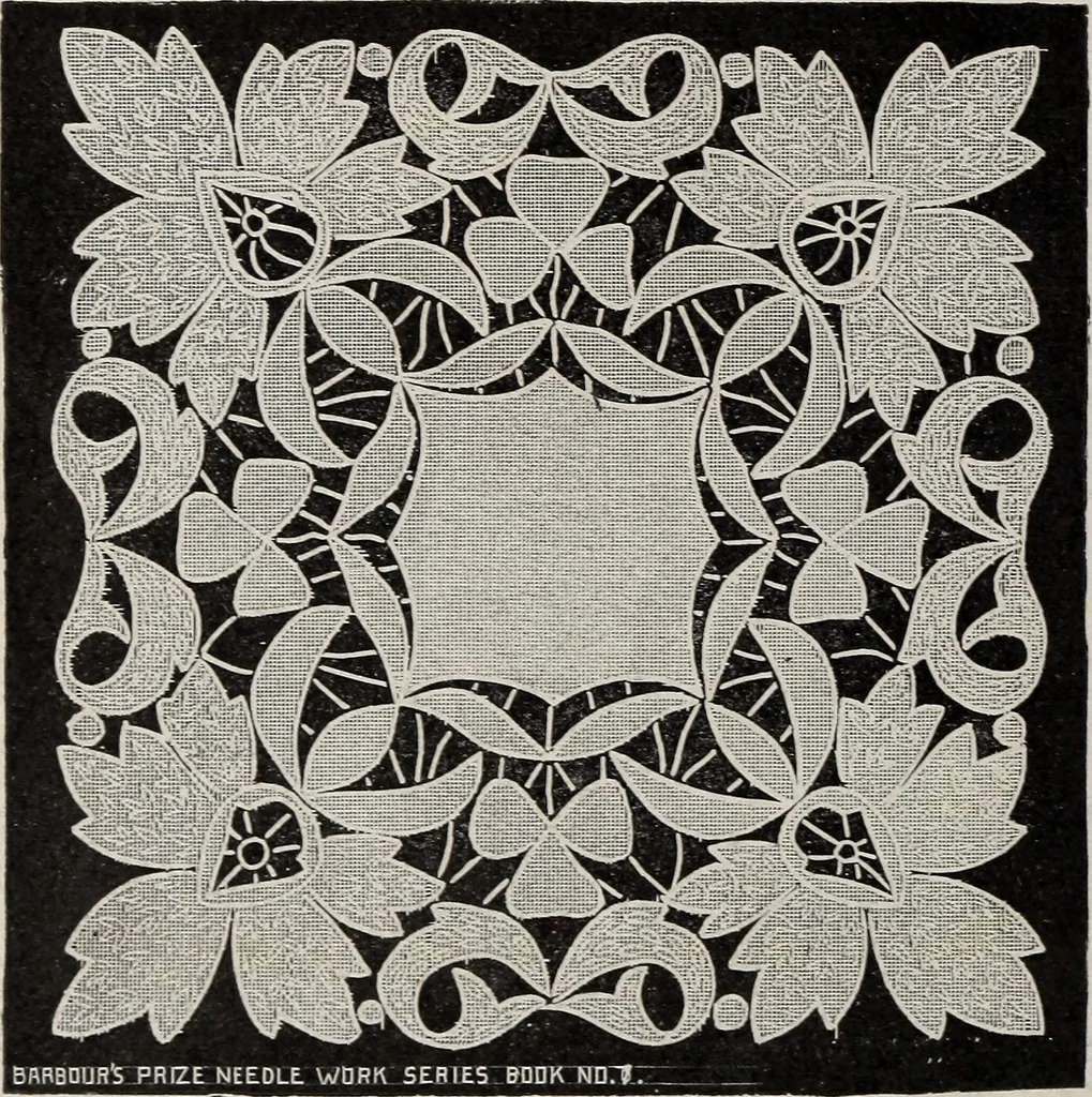 An illustration from A treatise on lace-making, embroidery, and needle-work with Irish flax threads, 1892, leaf 69