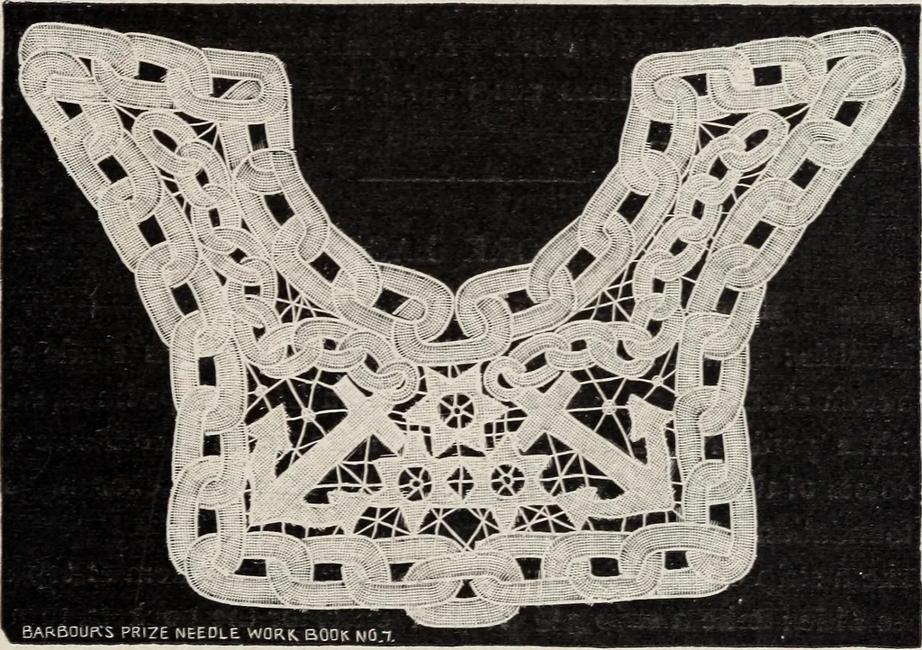 An illustration from A treatise on lace-making, embroidery, and needle-work with Irish flax threads, 1892, leaf 70